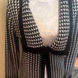 Avett Black and White Sweater, Singular Button